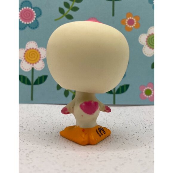 Authentic Littlest Pet Shop # 2167 Rare White Blythe Duck Pink Yellow Flowers - Picture 3 of 4